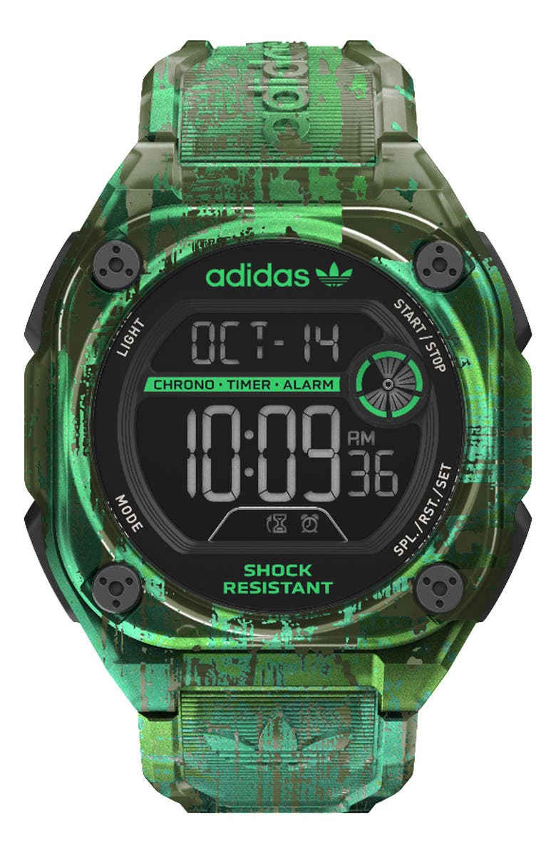adidas AO Street Translucent Resin Strap Watch, Main, color,