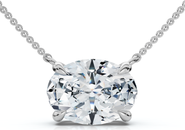 Bliss Diamond Certified 2Ct Diamond Oval Solitaire Pendant 14k Gold 18" Womens Chain Lab Grown