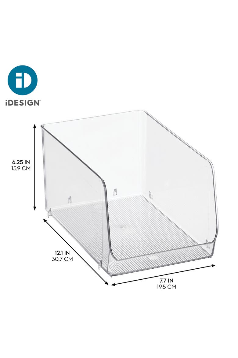 Clear Plastic Stackable Open Front Storage Bin, Easy Access Organizer for Pantry or Cabinet, 2-Pack, Alternate, color, Clear
