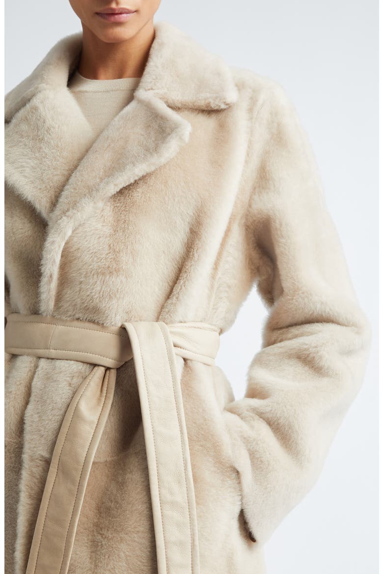 Ulzio Belted Camel & Mohair Coat, Alternate, color, SAND