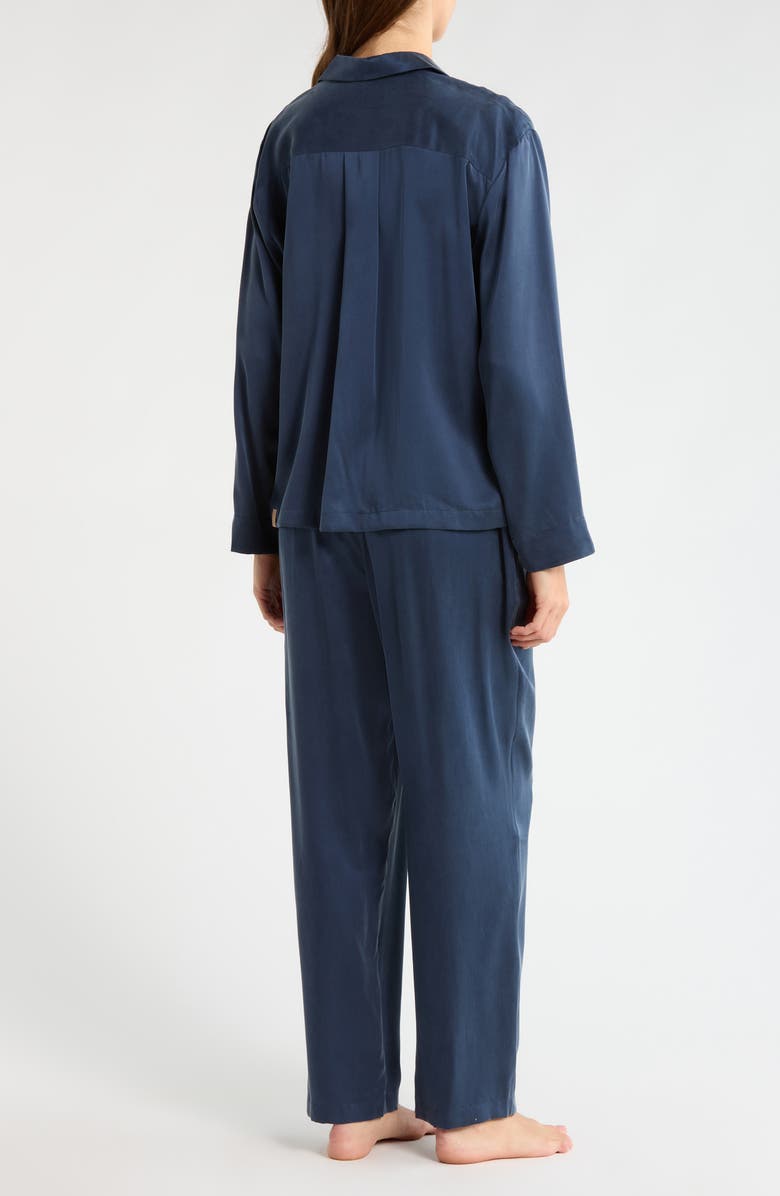 Lunya Print Washable Silk Pajamas, Alternate, color, Deep Blue