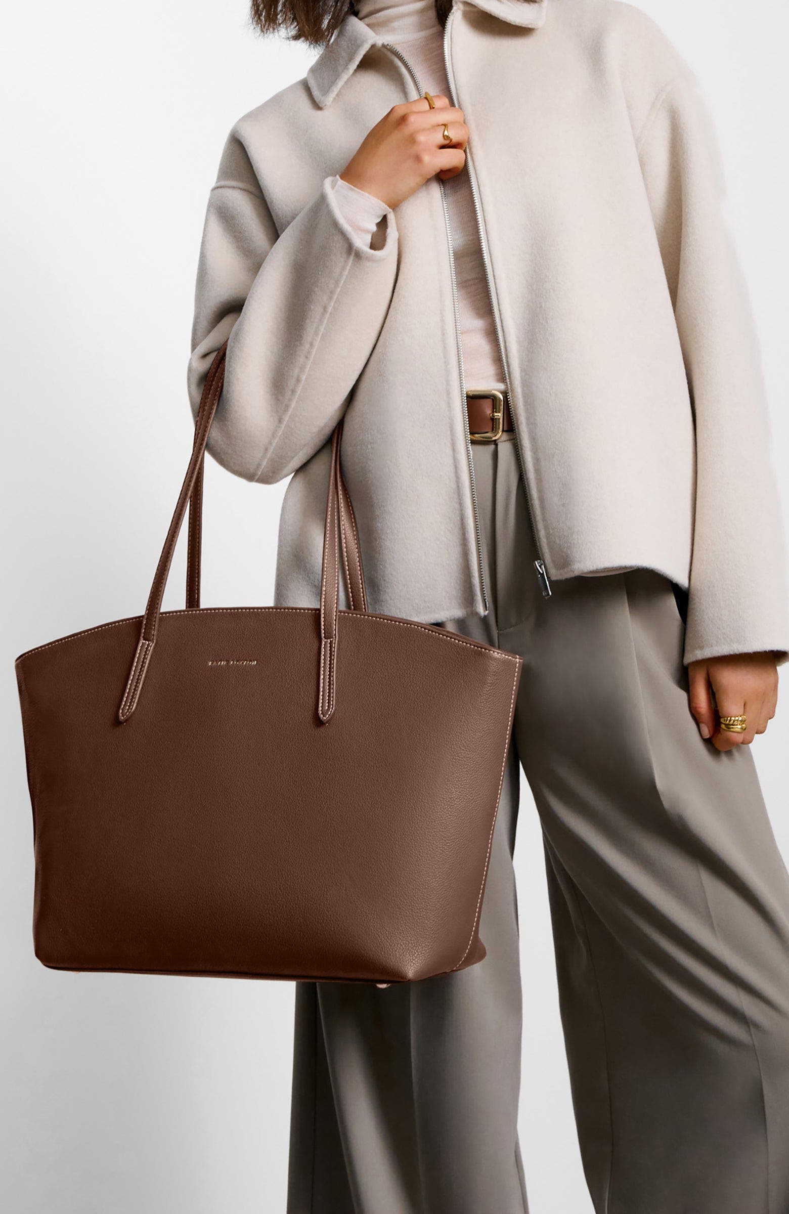 Katie Loxton Harlyn Work Tote Bag, Alternate, color, Chocolate