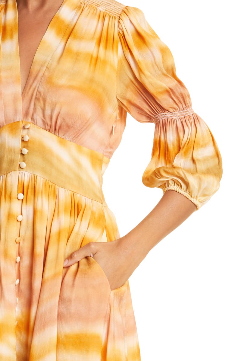 Cult Gaia Willow Button Front Dress, Alternate, color, 