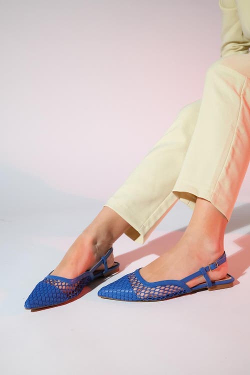 Prologue Shoes Brace Blue Mesh Flat Sandal