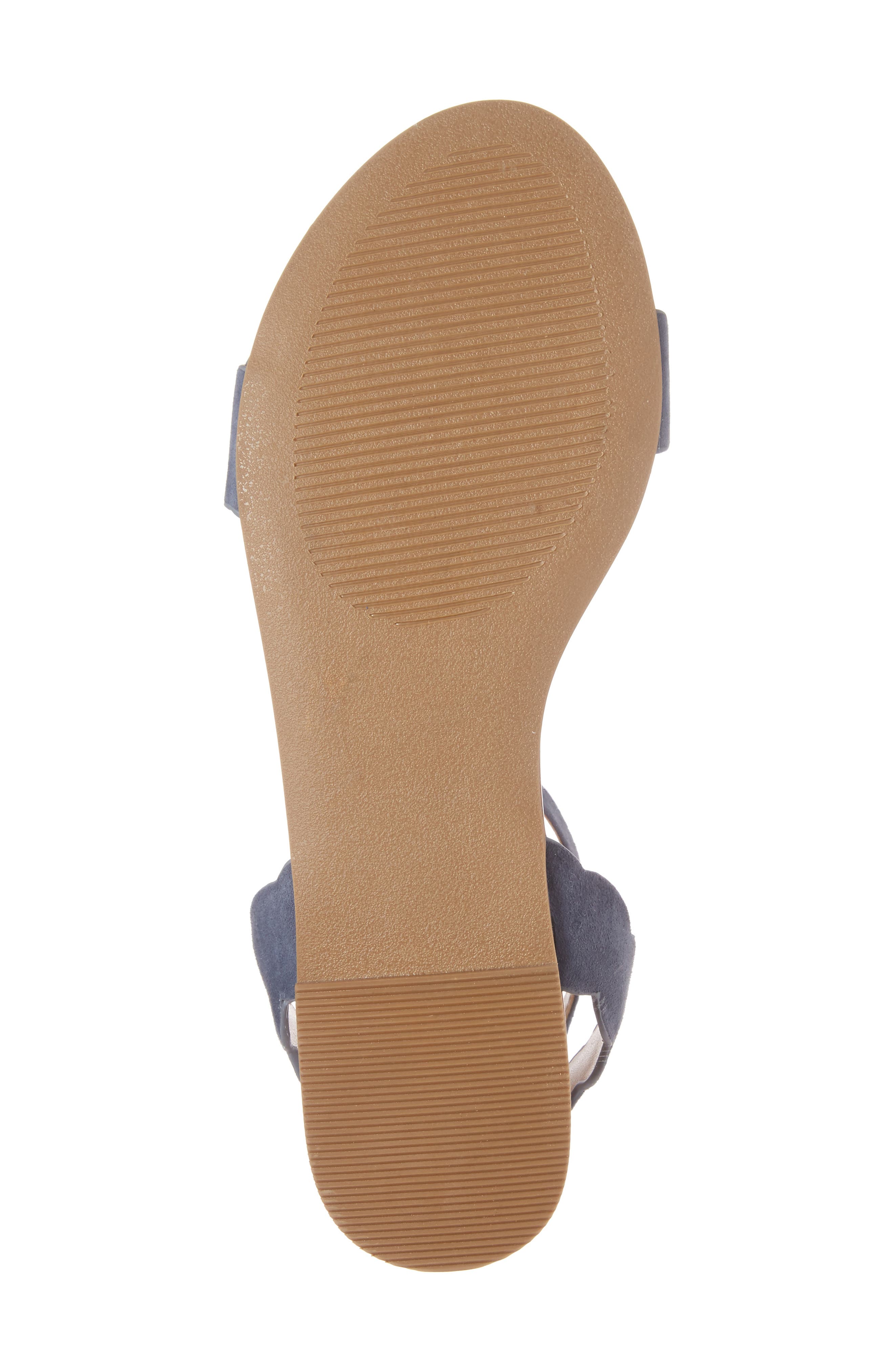 'Odette' Scalloped Ankle Strap Flat Sandal, Alternate, color, VISTA BLUE SUEDE