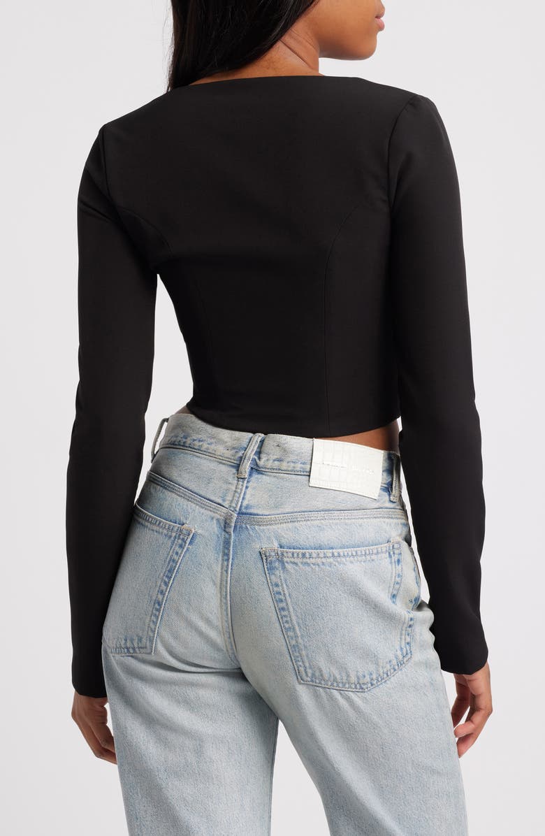 Mistress Rocks Long Sleeve Corset Top, Alternate, color, Black