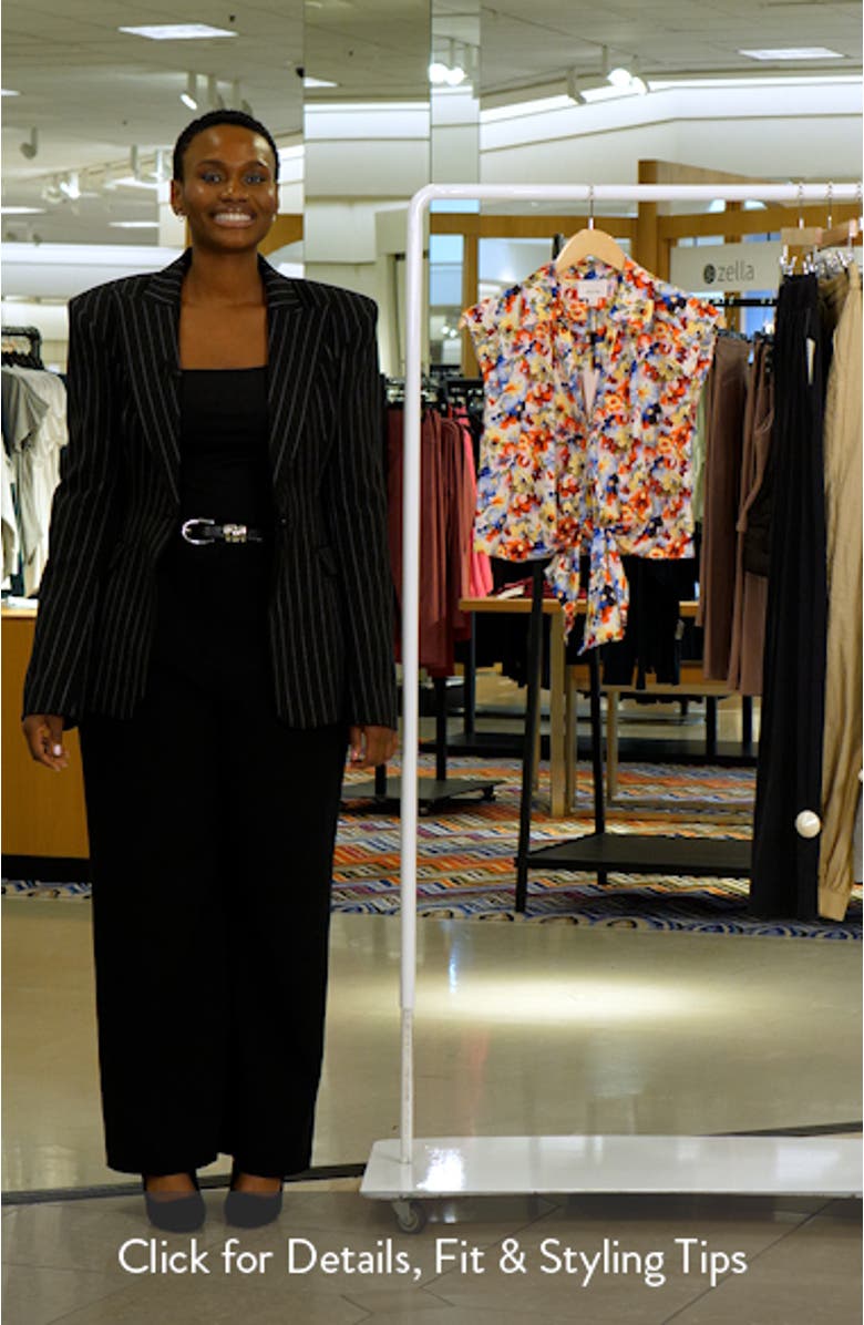 Wildflower Bunch Tie Front Crop Button-Up Shirt, sales video thumbnail