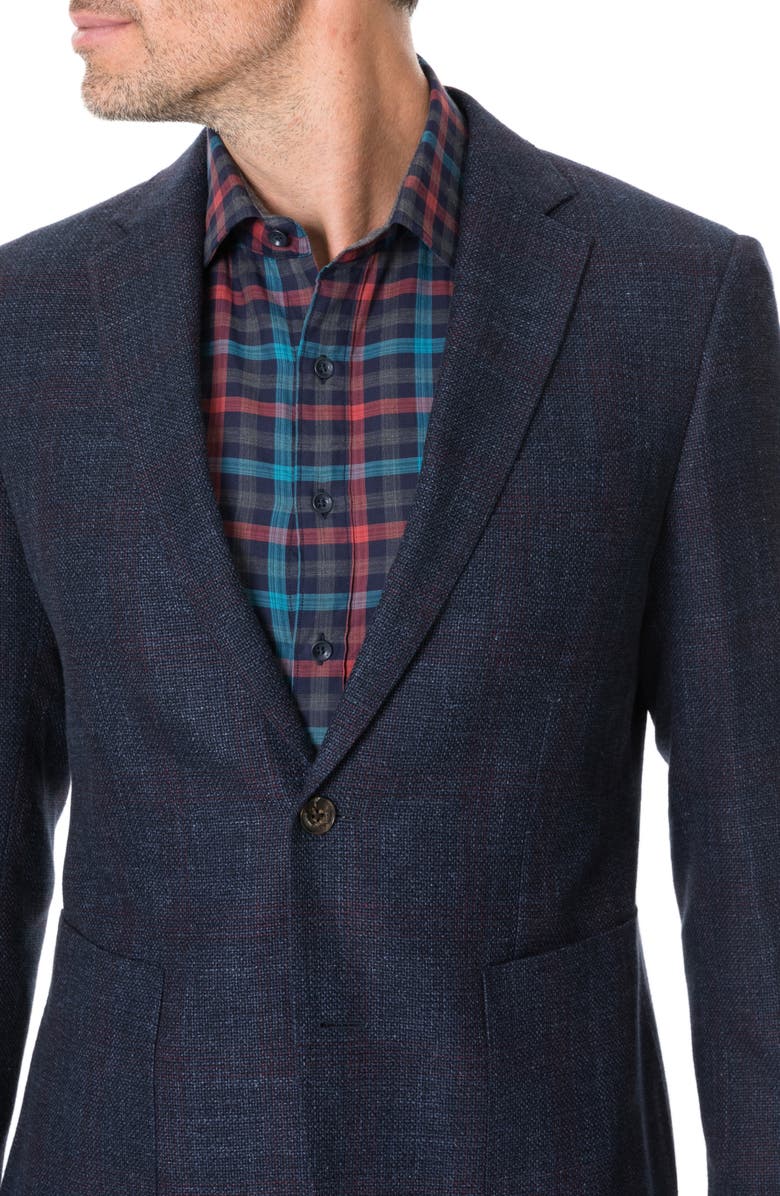 Rodd & Gunn The Forks Regular Fit Check Wool & Cotton Sport Coat, Alternate, color,