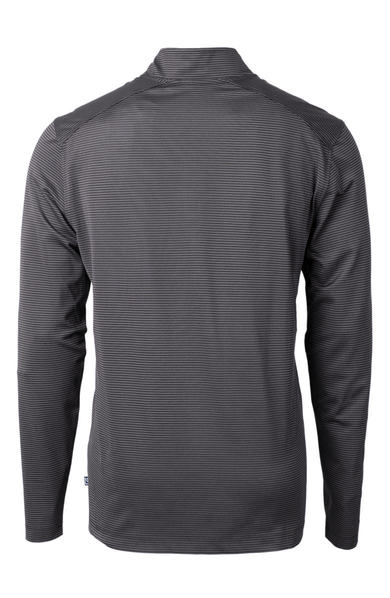 Cutter & Buck Virtue Micro Stripe Quarter Zip Pullover, Alternate, color, Black/ Elemental Grey