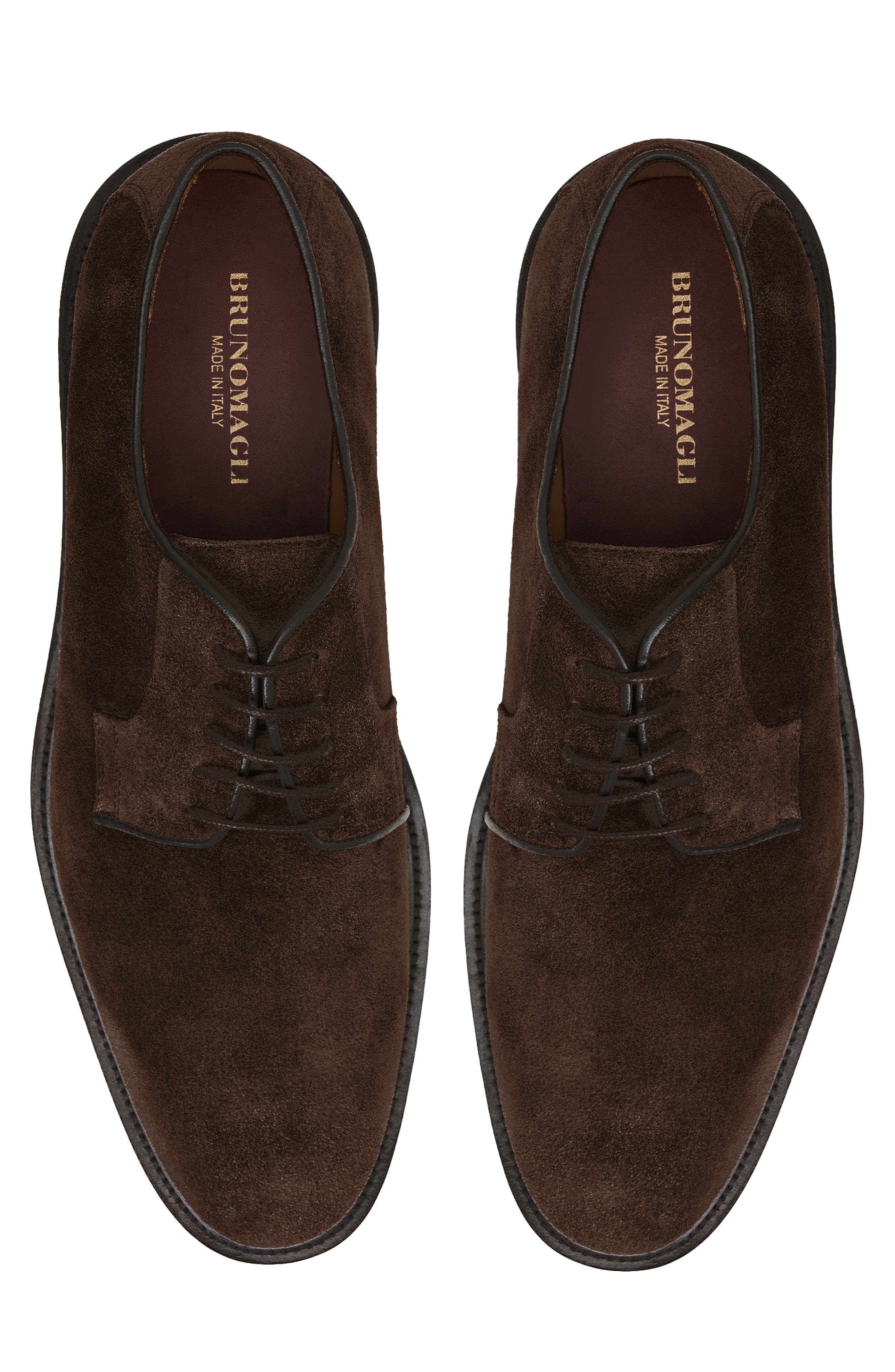 Vasto Suede Plain Toe Derby, Alternate, color, DARK BROWN SUEDE