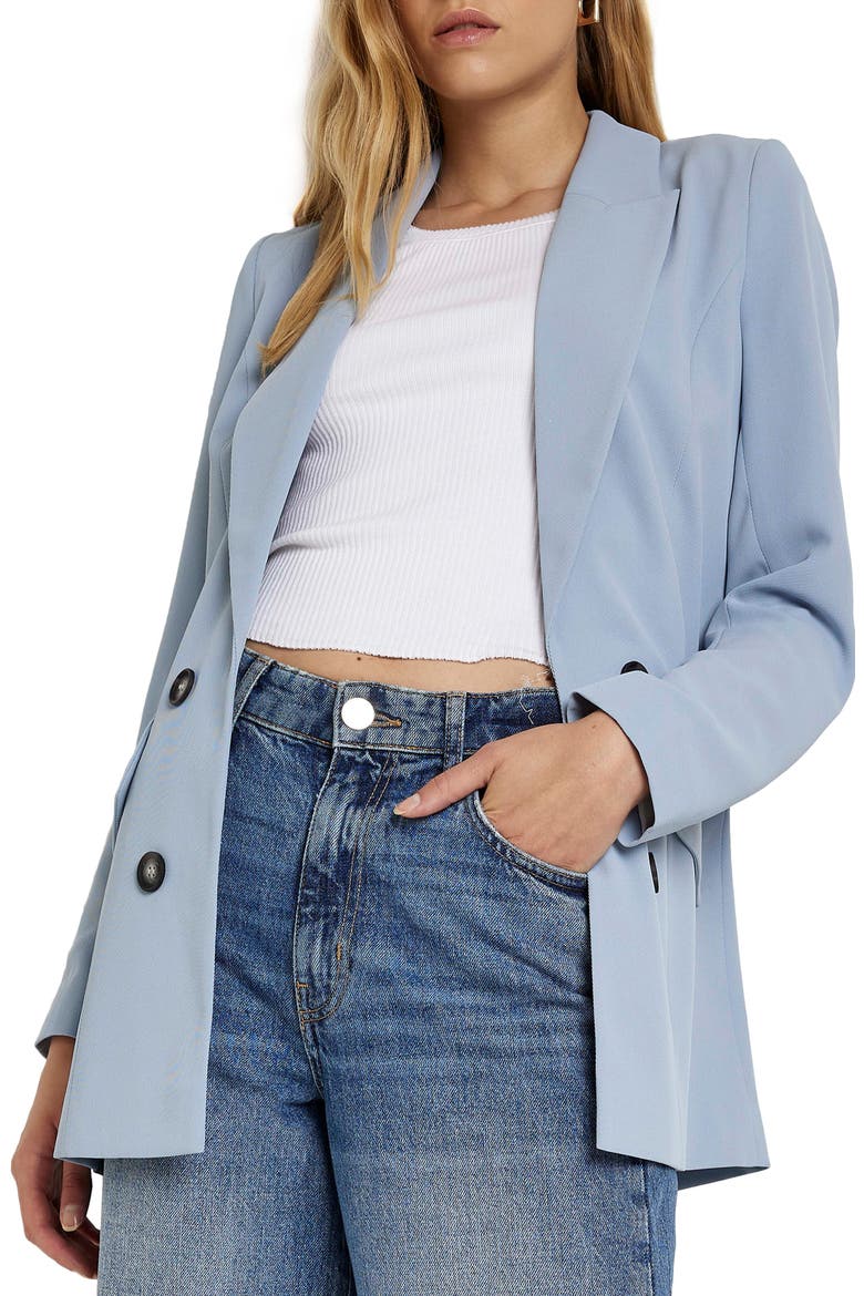 Open Front Blazer, Main, color, LIGHT BLUE