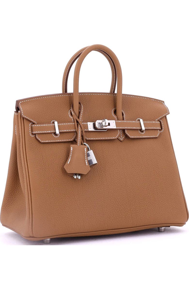 Pre-Owned Hermes Birkin Handbag Brown Togo with Palladium Hardware 25, Alternate, color, Gold