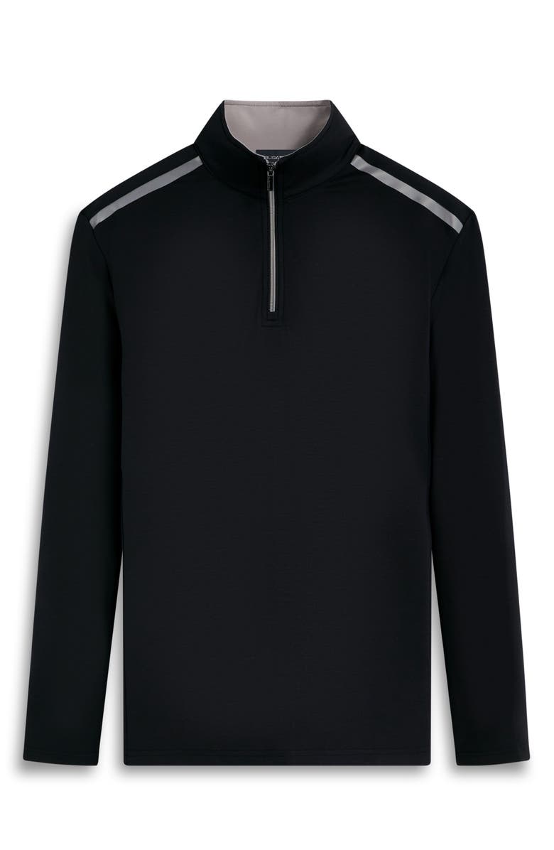 Bugatchi Quarter Zip Pullover, Alternate, color, Caviar