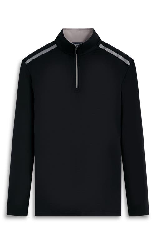 Bugatchi Quarter Zip Pullover In Black