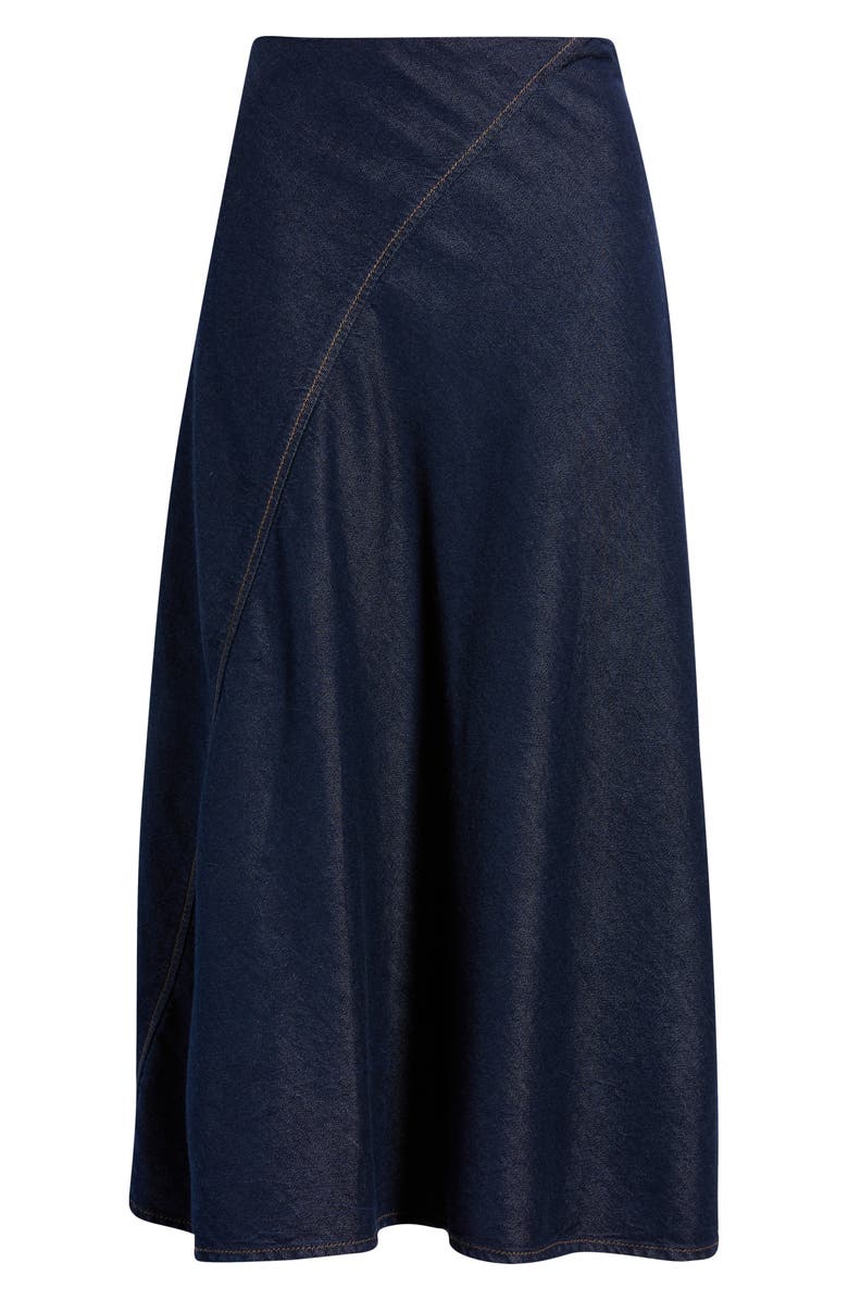 rag & bone Lisbon Denim Midi Skirt, Alternate, color, Ocean Rinse