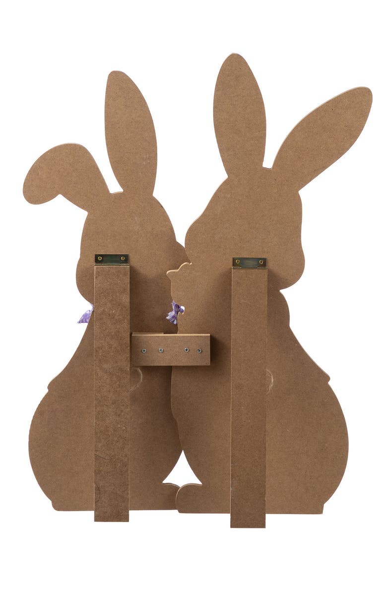 Glitzhome Set of 2 Easter Wooden Bunny Porch Decor, Alternate, color, White