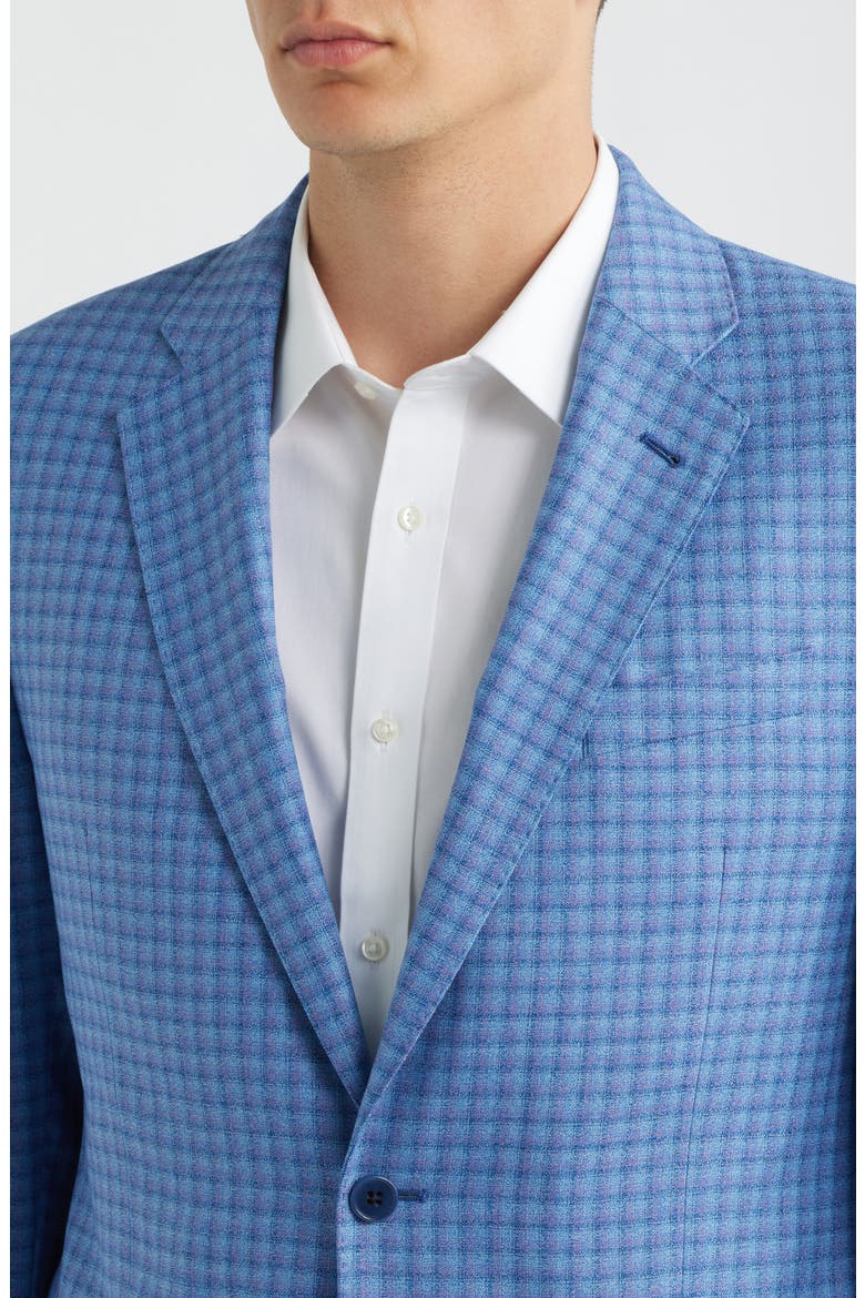 Light Blue Shadow Check Virgin Wool Sport Coat, Alternate, color, MEDIUM BLUE
