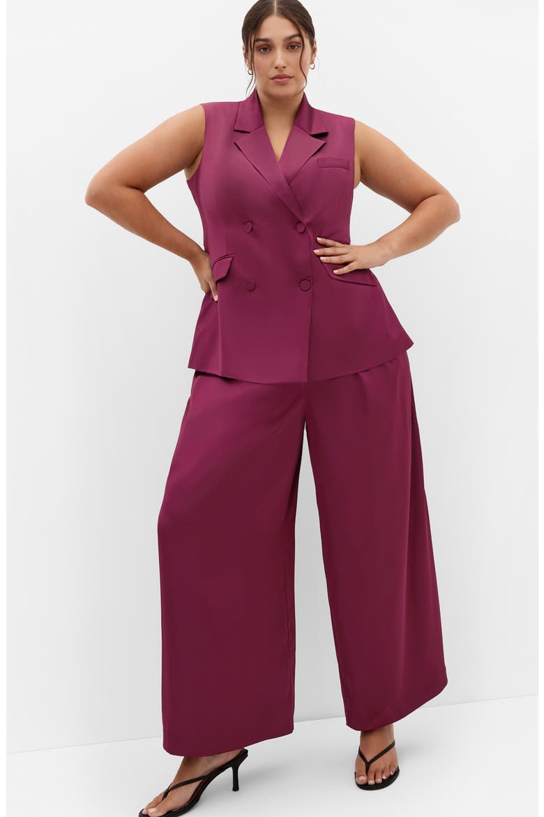 Rylie Double Breasted Vest, Alternate, color, POMEGRANATE