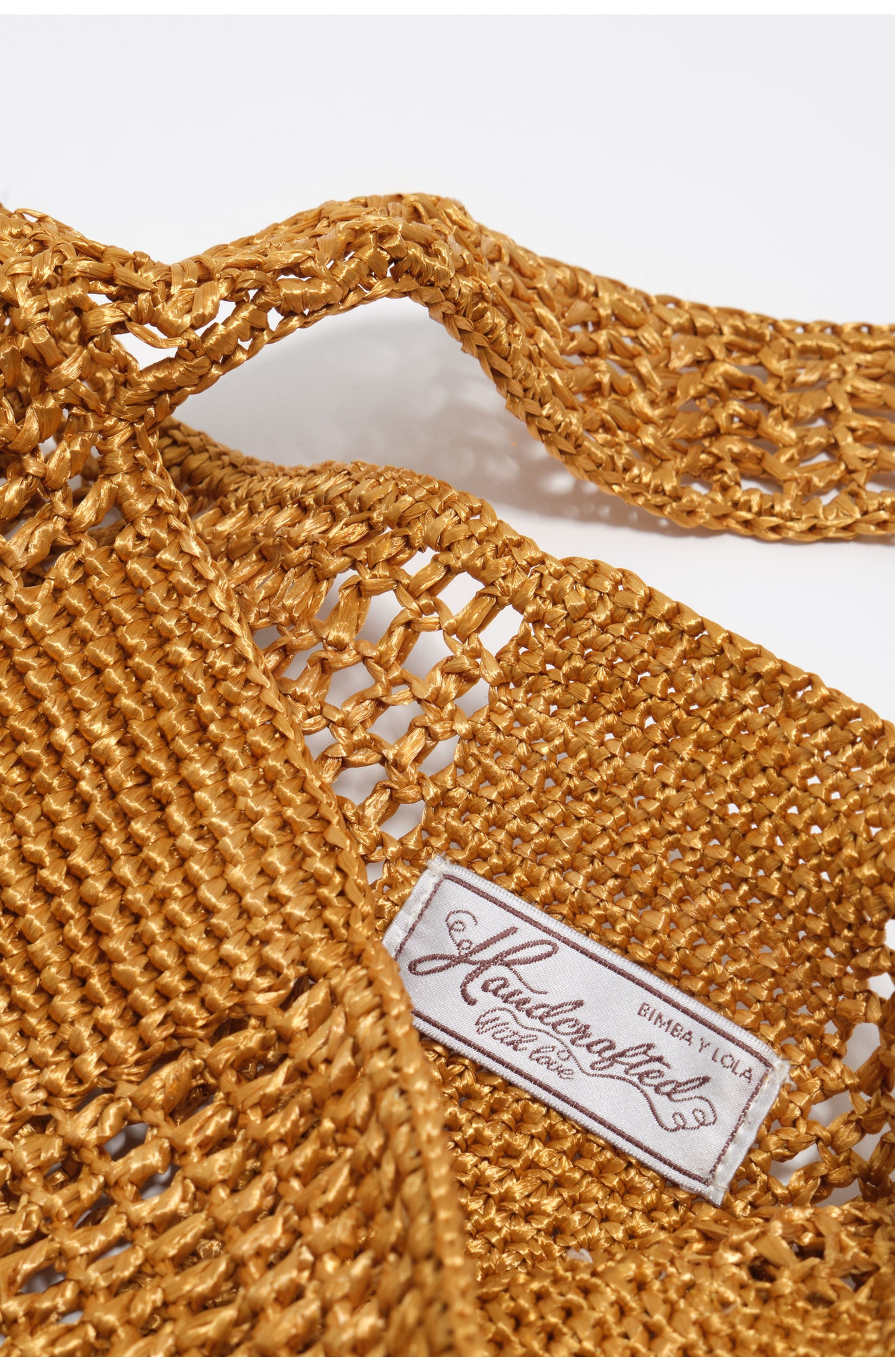 Bimba y Lola Raffia Shoulder bag, Alternate, color, Gold