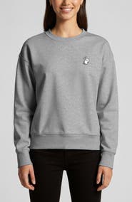Dalix Heartly Ghost Relaxed Fleece Crewneck Sweatshirt