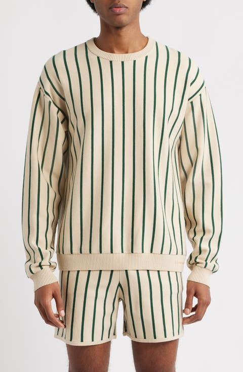 Emerald Stripe Crewneck Sweater