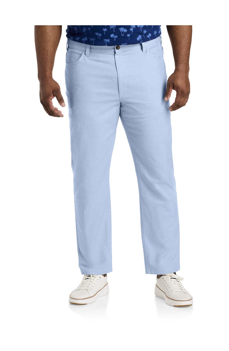 Oak Hill by DXL Straight-Fit Chambray 5-Pocket Pants, Main, color, Chambray