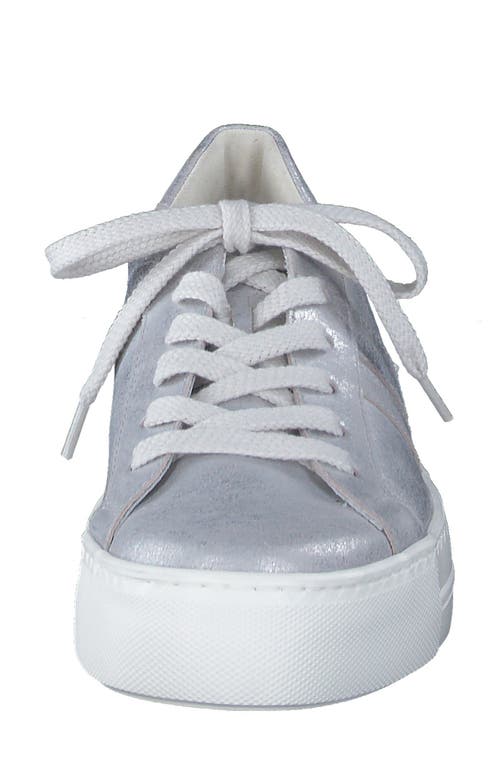 Paul Green Zoom Platform Sneaker In Silver Vintage Metallic