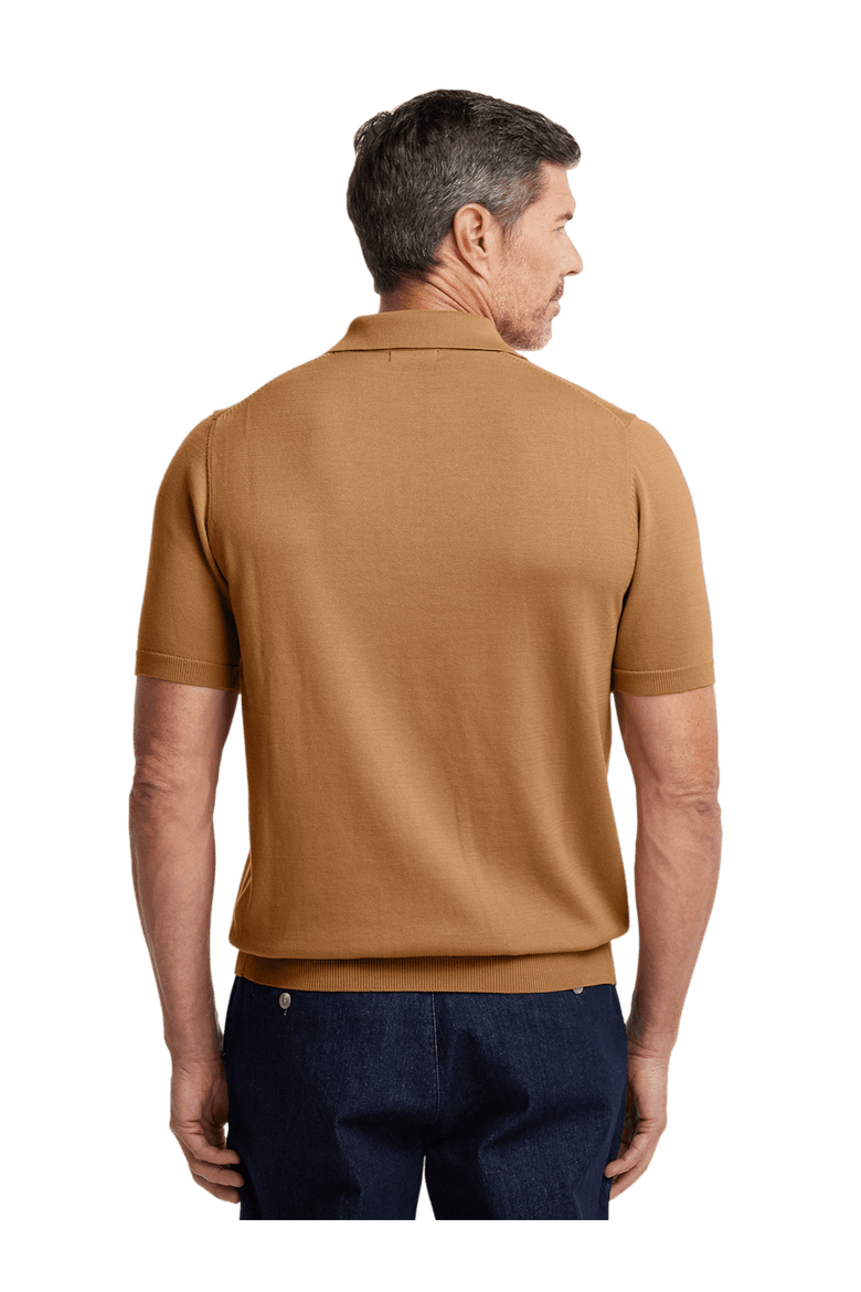 Supima Cotton Three Button Polo, Alternate, color, Light Brown