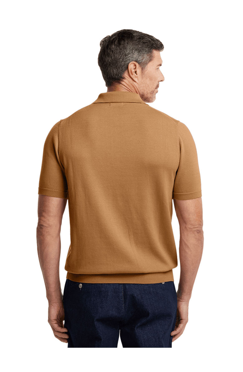 Paul Fredrick Supima Cotton Three Button Polo, Alternate, color, Light Brown
