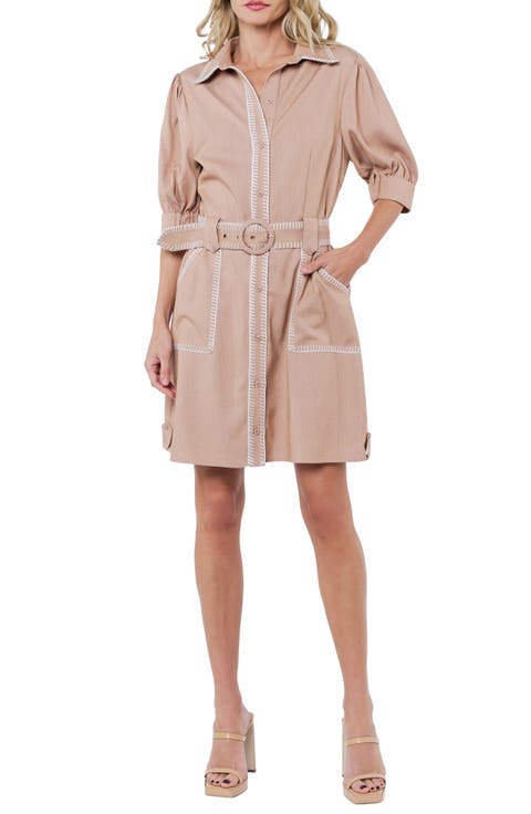 Gelso Whipstitch Detail Shirtdress