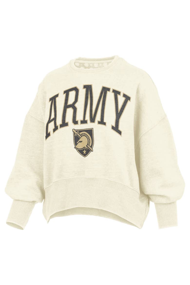 Women's Pressbox Natural Army Black Knights Oversized Waist-Length Crewneck Sweatshirt, Alternate, color, Natural