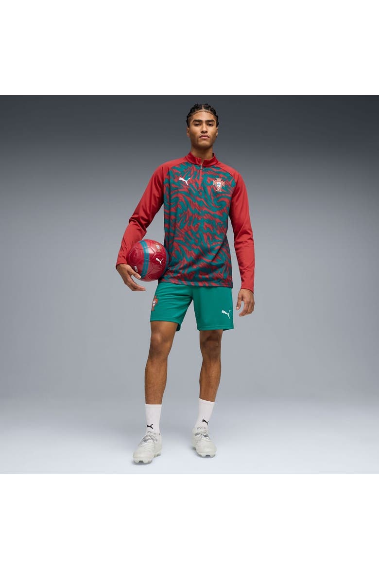 Men's Puma Red Portugal National Team Pre-Match Quarter-Zip Top, Alternate, color, Red