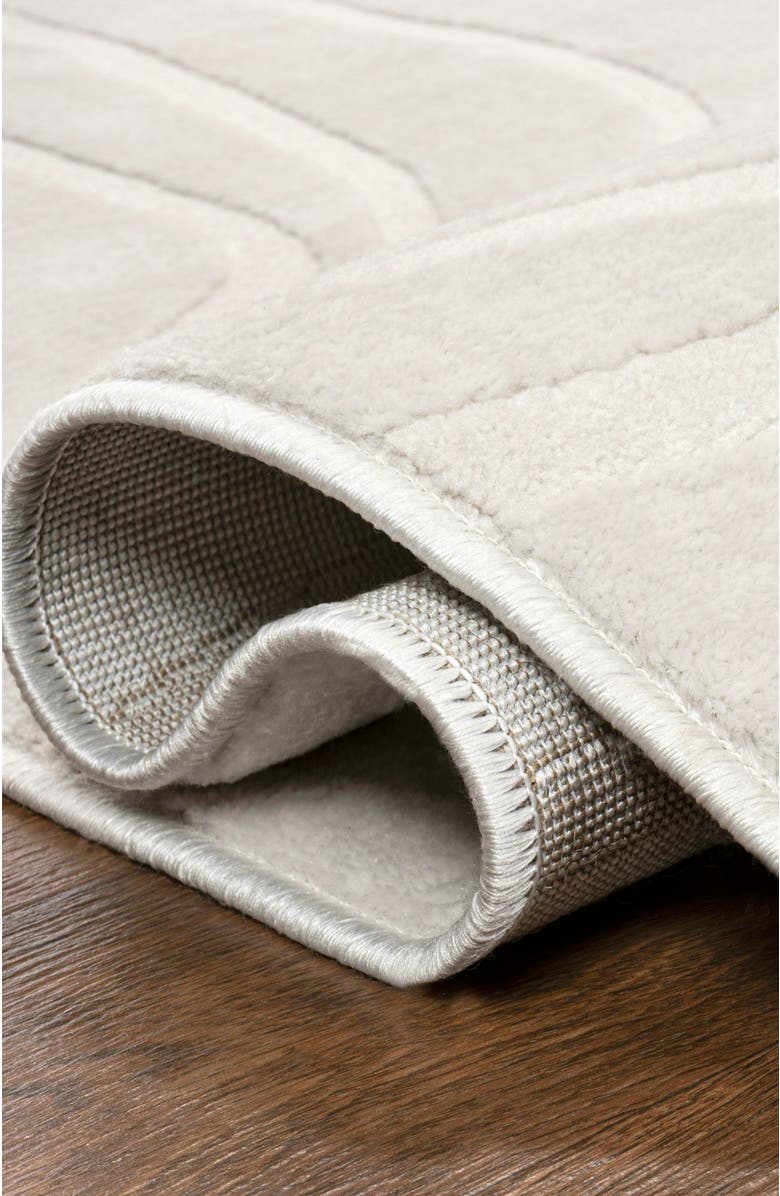 JONATHAN Y Alcina Modern Scandinavian Graphic Lines High-Low Area Rug, Alternate, color, White/Cream