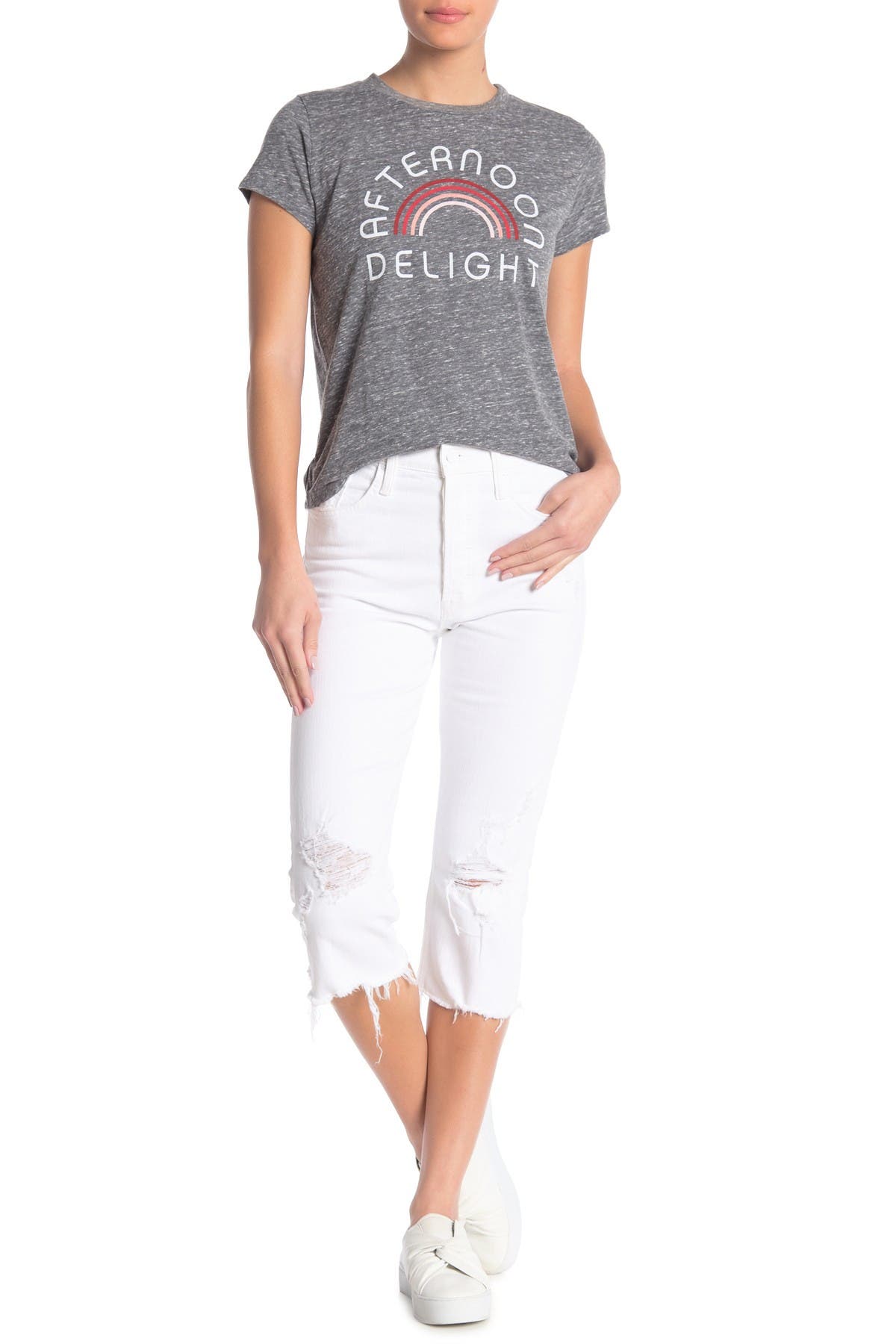 MOTHER The Tripper Knicker Chew Hem Capri Jeans (Women) | Nordstromrack