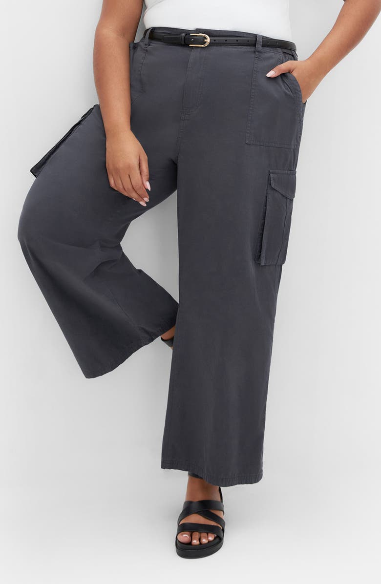 City Chic Mia Cargo Pants, Main, color, Washed