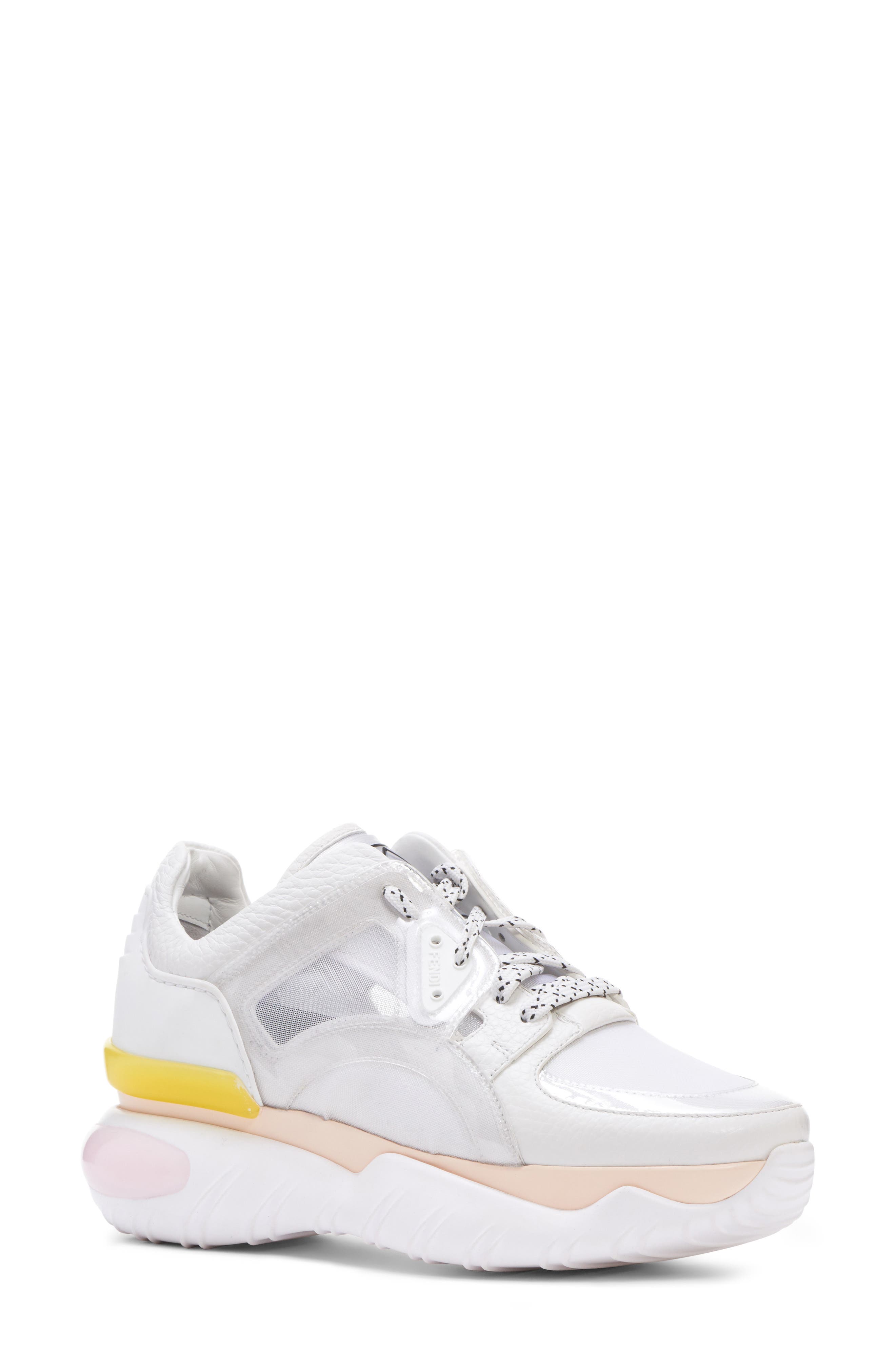 Fancy Lace-Up Sneaker, Main, color, WHITE
