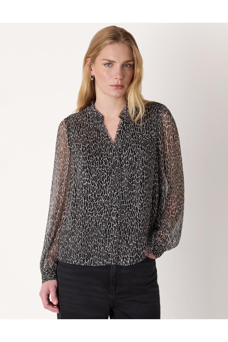Dragonfly Print Blouse, Main, color, Black/White