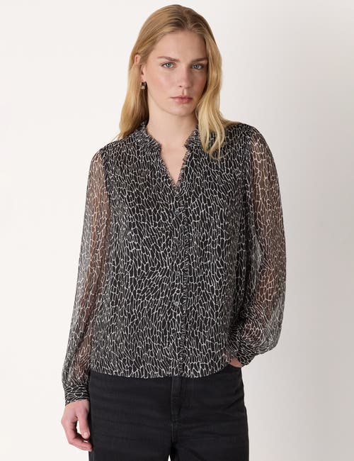 Whistles Dragonfly Print Blouse in Black/white at Nordstrom, Size 12