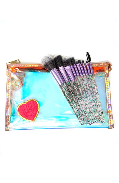 10-Piece Glitter Makeup Brush Set