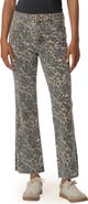 KUT from the Kloth Kelsey Print Raw Hem High Waist Ankle Flare Jeans