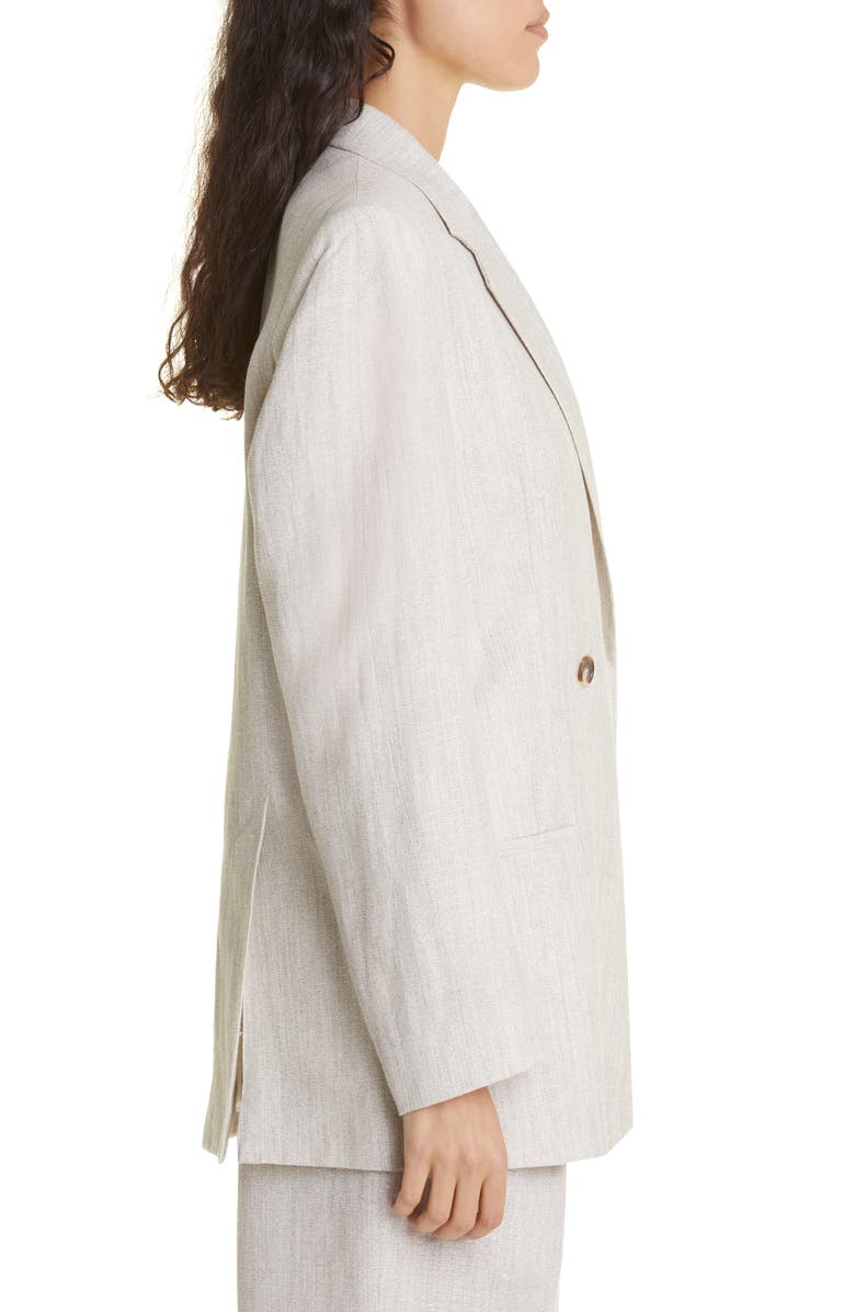 TOTEME Oversize Double Breasted Wool & Linen Blazer, Alternate, color, 