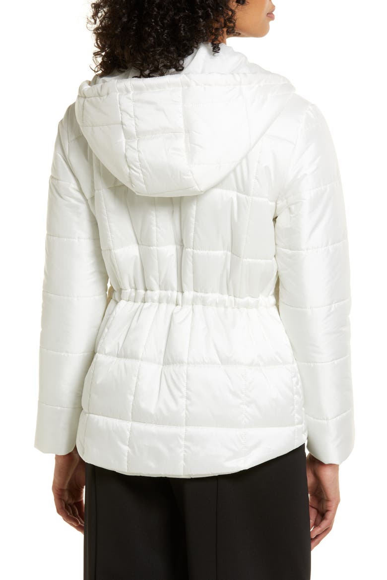 Hooded Quilted Jacket, Alternate, color, WHITE SNOW