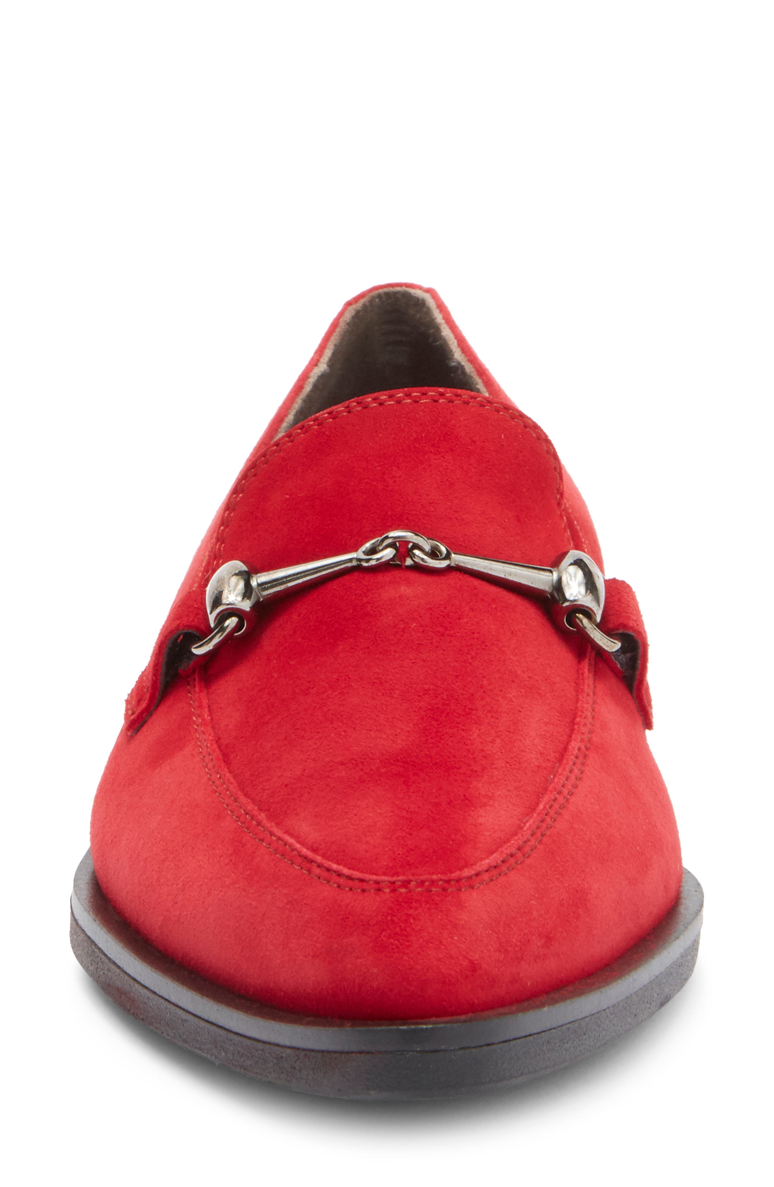 Paul Green Wexler Pointed Toe Bit Loafer, Alternate, color, Chili Suede