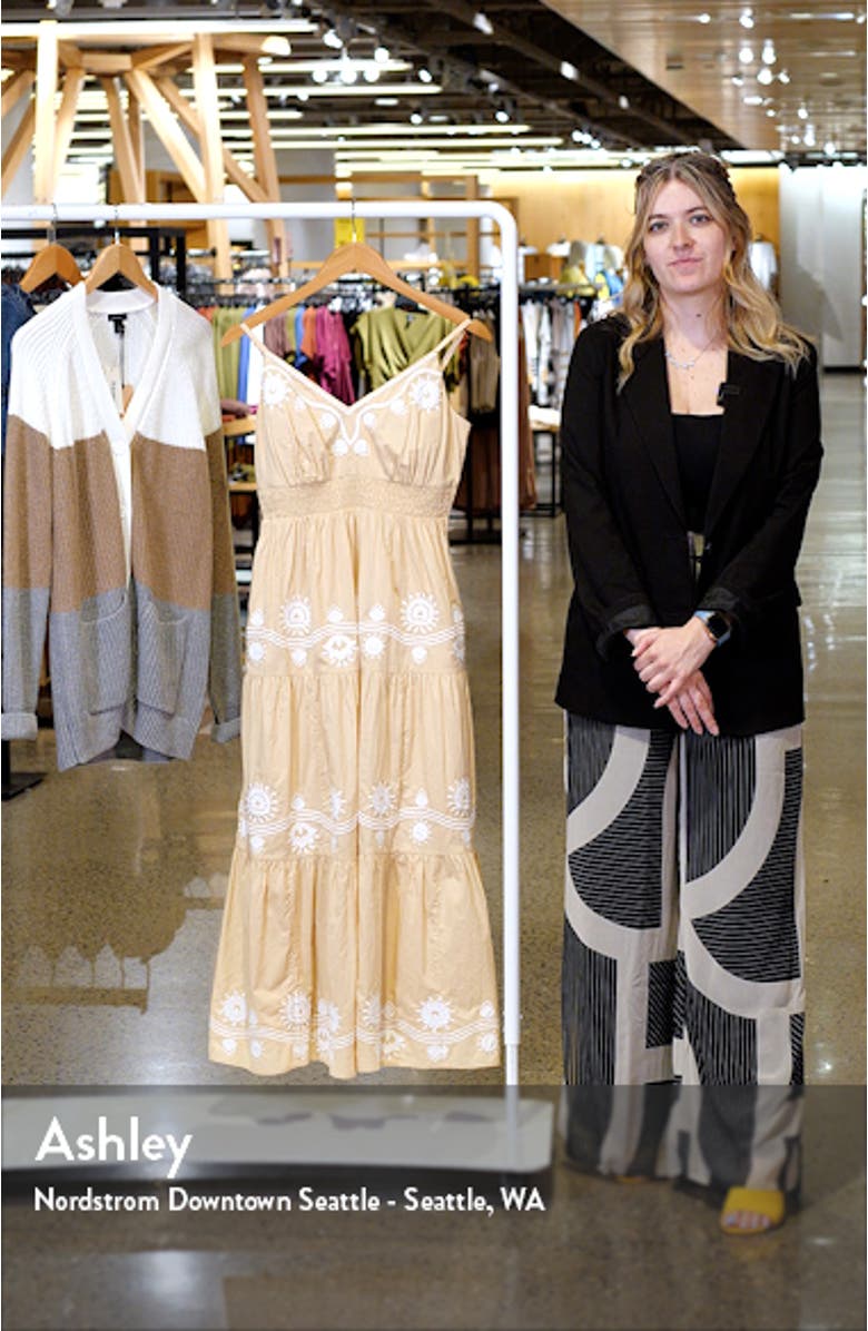 Aviry Embroidered Cotton Maxi Sundress, sales video thumbnail