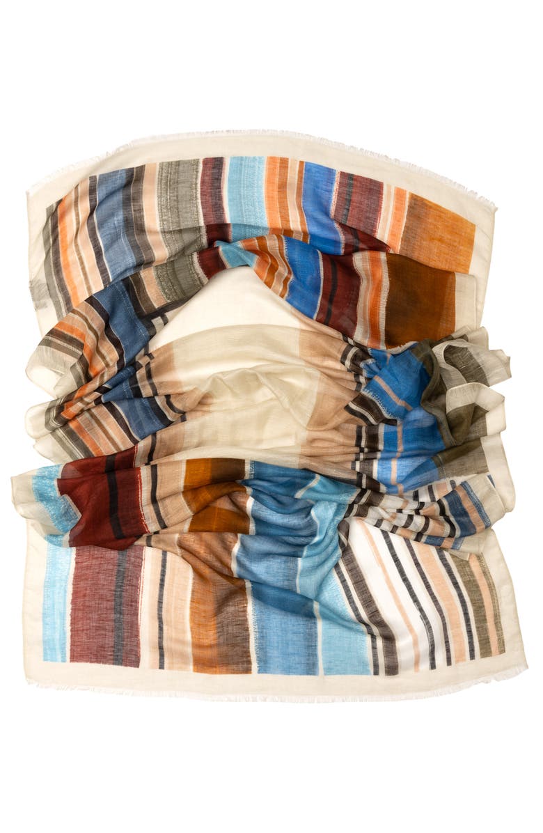 Elizabetta Atrani - Linen Belend Scarf Shawl, Alternate, color, Multicolor