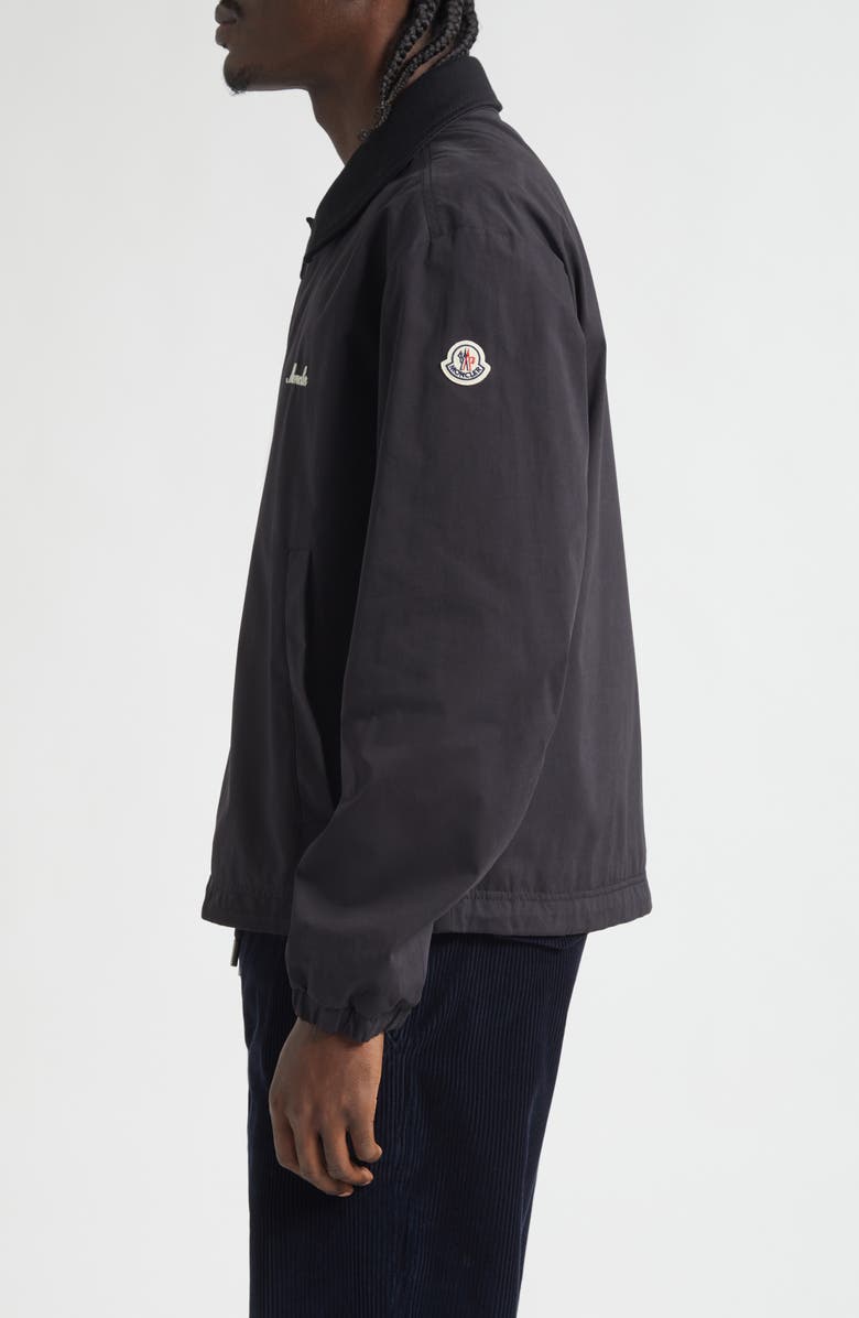 Moncler Arinell Logo Embroidered Shirt Jacket, Alternate, color, Black