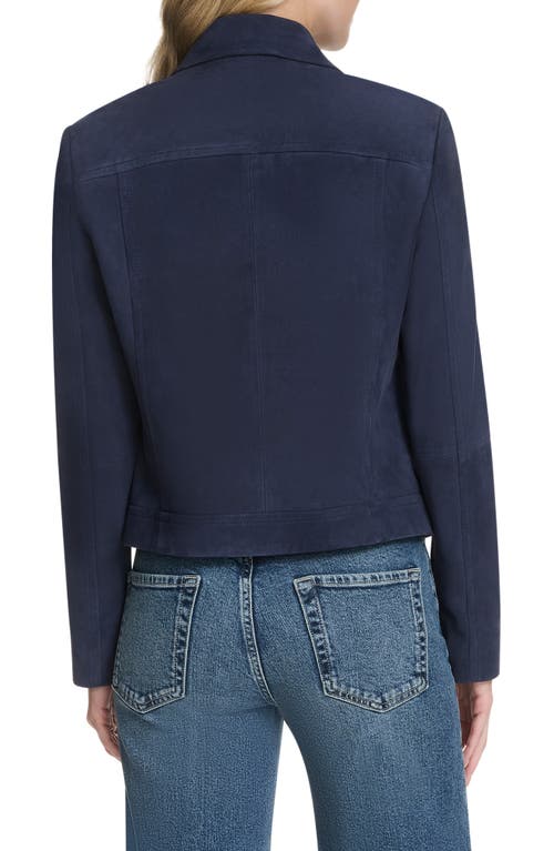 Cole Haan Suede Jacket In Blue