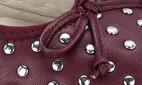 Yosi Samra Stella Stud Ballet Flat In Burgundy