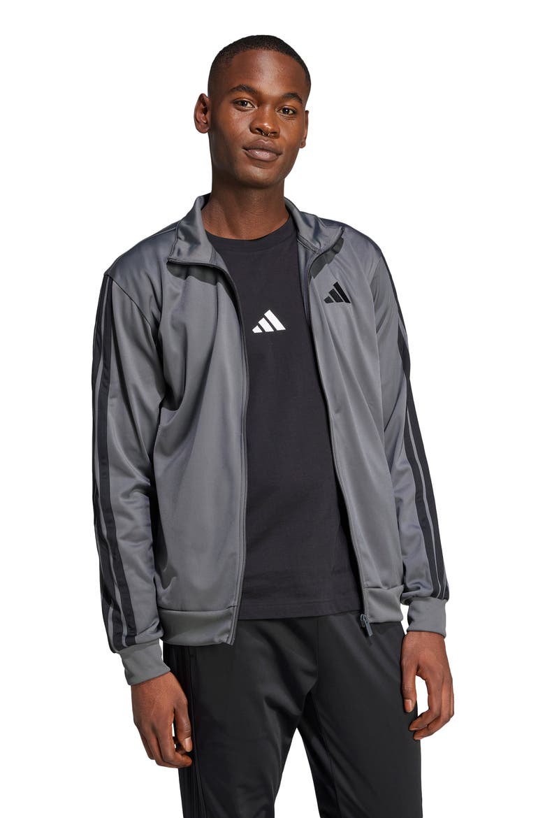 Essentials Warm-Up 3-Stripes Track Jacket, Alternate, color, GRESIX