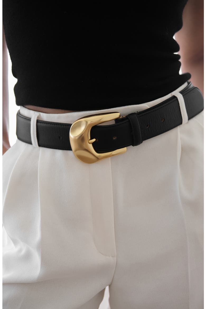 No. 11 Leather Belt, Alternate, color, BLACK GOLD